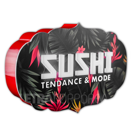 Caisson lumineux à la forme